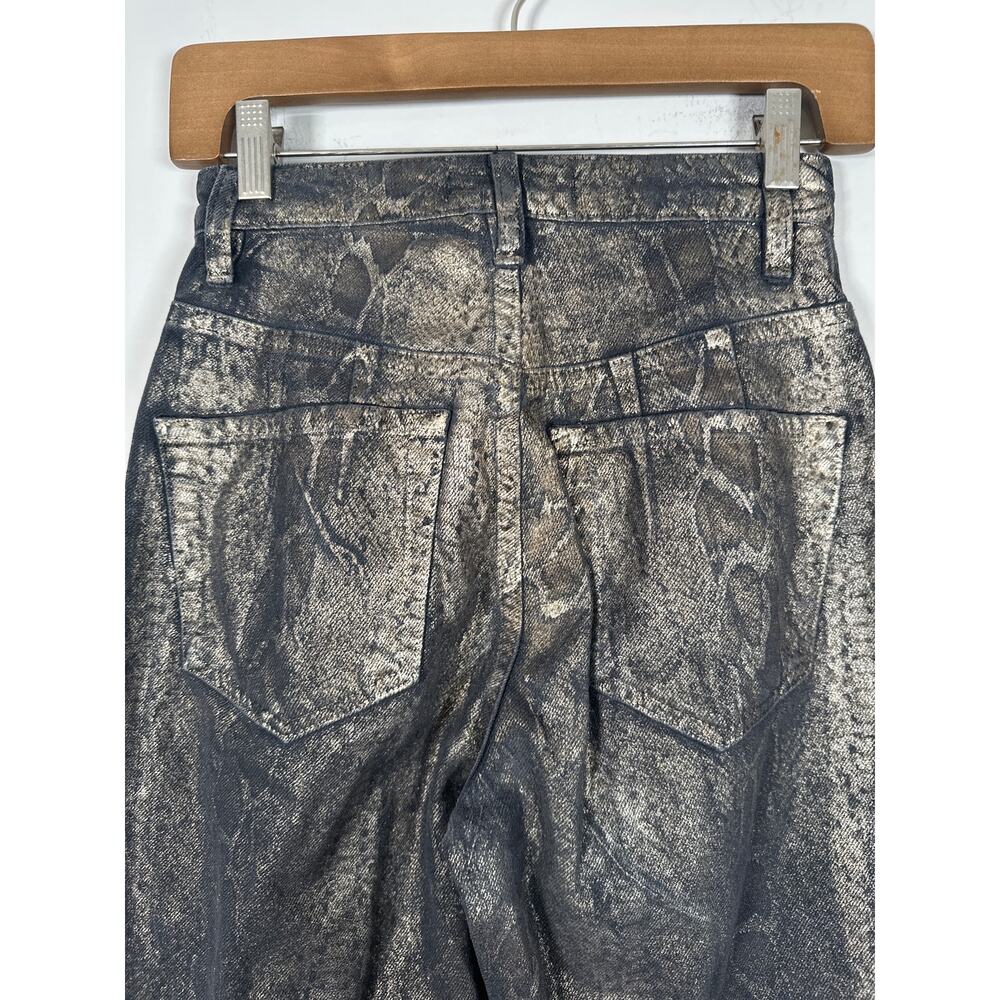 We The Free Free People CRVY Georgine Foil Jeans size 25 Color Animal Instincts - Picture 5 of 10